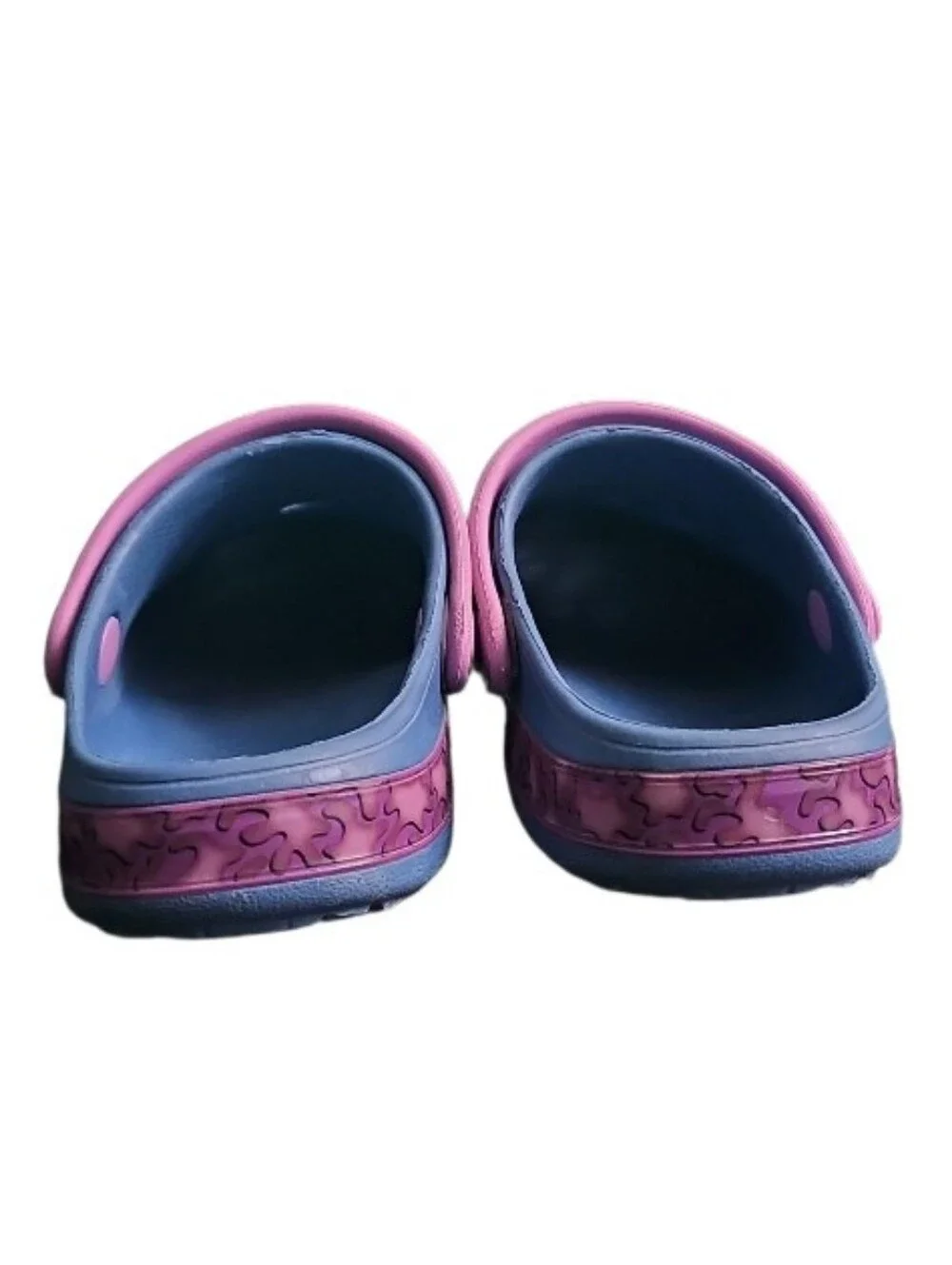 Disney Stitch Angel Clogs Kids 11/12 Blue Pink Slip On Sandals Lilo & Stitch